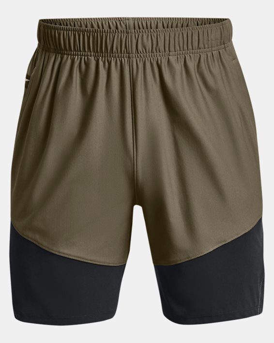 Men's UA Knit Woven Hybrid Shorts, Green, pdpMainDesktop image number 5